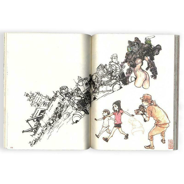 Kim Jung Gi kim Junggi Design Sketch Manuscript Line Tattoo Flash Drawing Book x 2