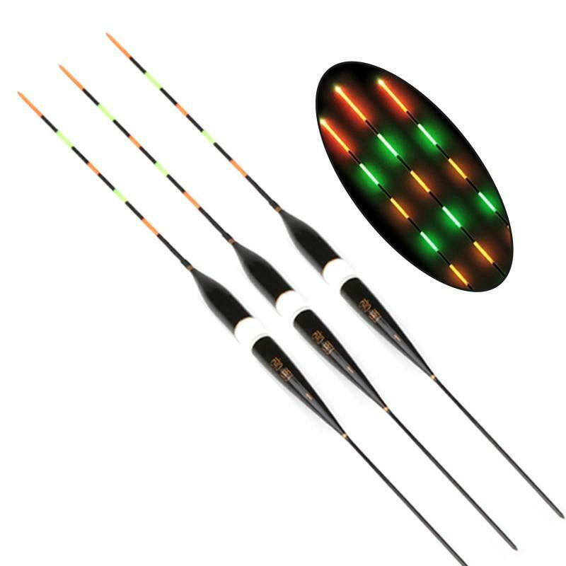 3X Glowing Glow LED Bait Fishing Lure Float Night Light Tackle Luminous Bobber