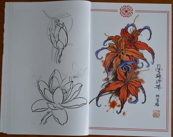 Butterfly Flowers Tattoo Art Design Wrist Ankle Manuscript Drawing Sketch Book