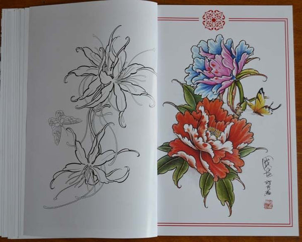 Butterfly Flowers Tattoo Art Design Wrist Ankle Manuscript Drawing Sketch Book