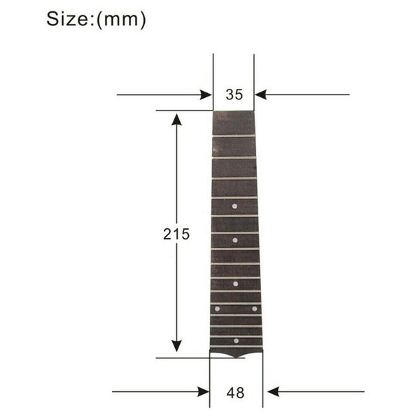 21" Finger Fret board Luthier Concert Guitar White Point for Ukulele Ukelele Uke