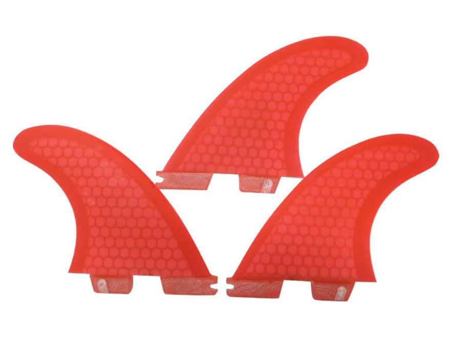 Surfboard Tri Fins FCS II Red Honeycomb Fiberglass G5 Core Sea Beach Surf Board