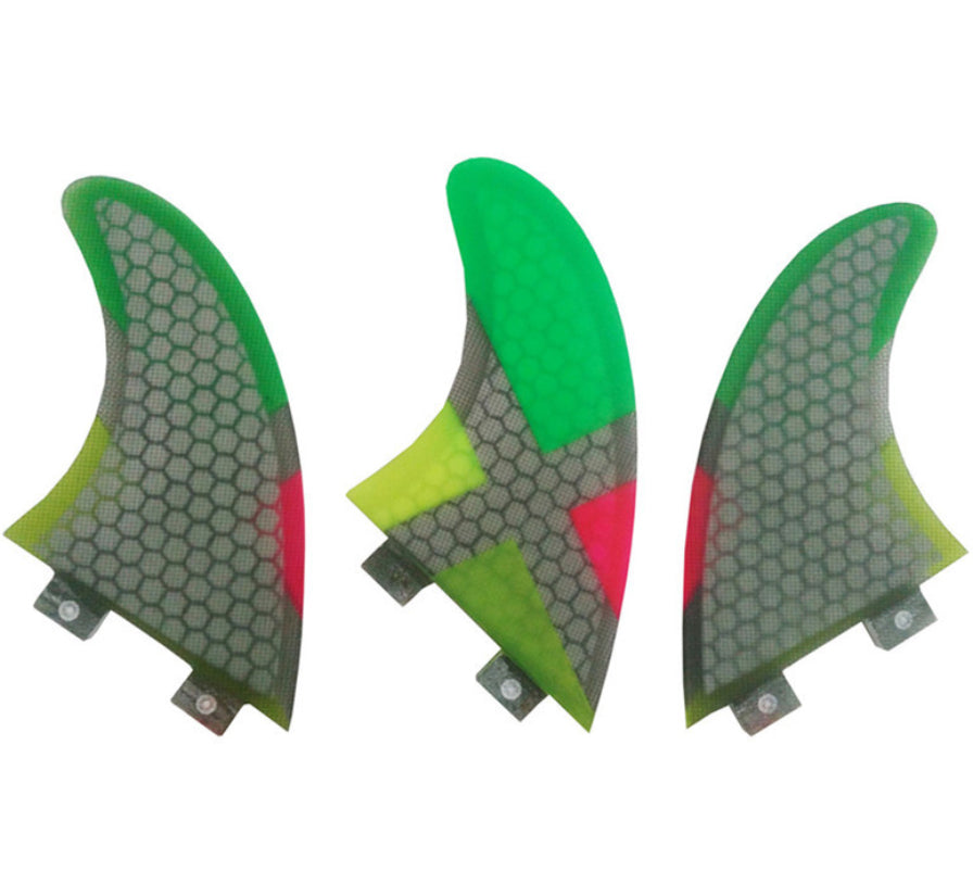 Surfboard Tri Fins FCS Fiberglass Honeycomb Multi Color G5 Sea Surfing Thruster