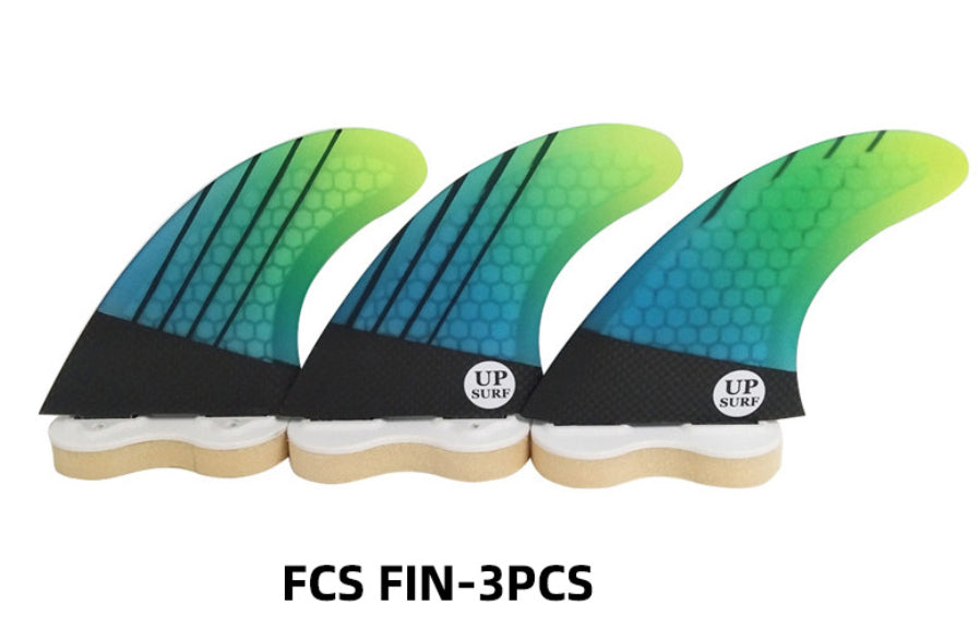 Surfboard Tri Fins FCS Fiberglass Honeycomb Multi Color G5 Sea Water Sport Surfing Thruster