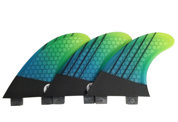 Surfboard Tri Fins FCS Fiberglass Honeycomb Multi Color G5 Sea Water Sport Surfing Thruster