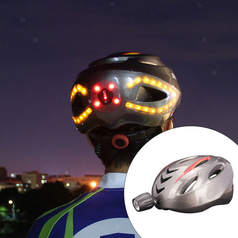 Bike Bicycle Helmet Safety Cap Turn LED Signal Front Rear Light Wireless Remote