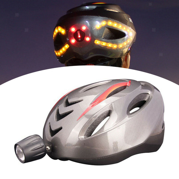 Bike Bicycle Helmet Safety Cap Turn LED Signal Front Rear Light Wireless Remote