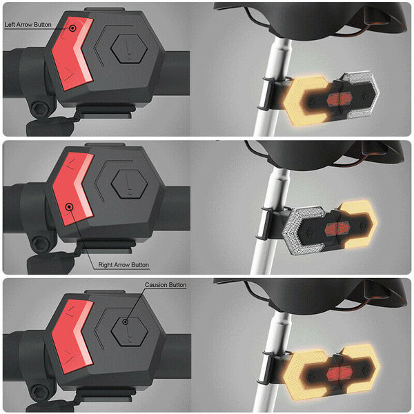 Wireless Cycling Safety Warning Bike Bicycle Tail Turn Signal Front Rear Light