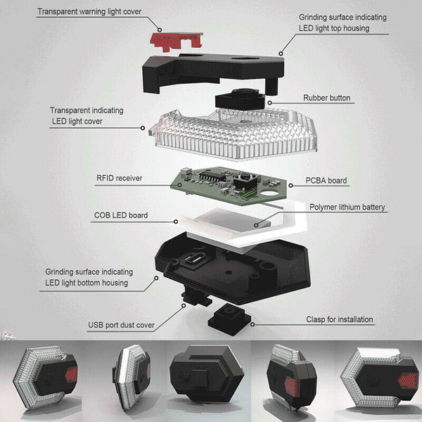 Wireless Cycling Safety Warning Bike Bicycle Tail Turn Signal Front Rear Light