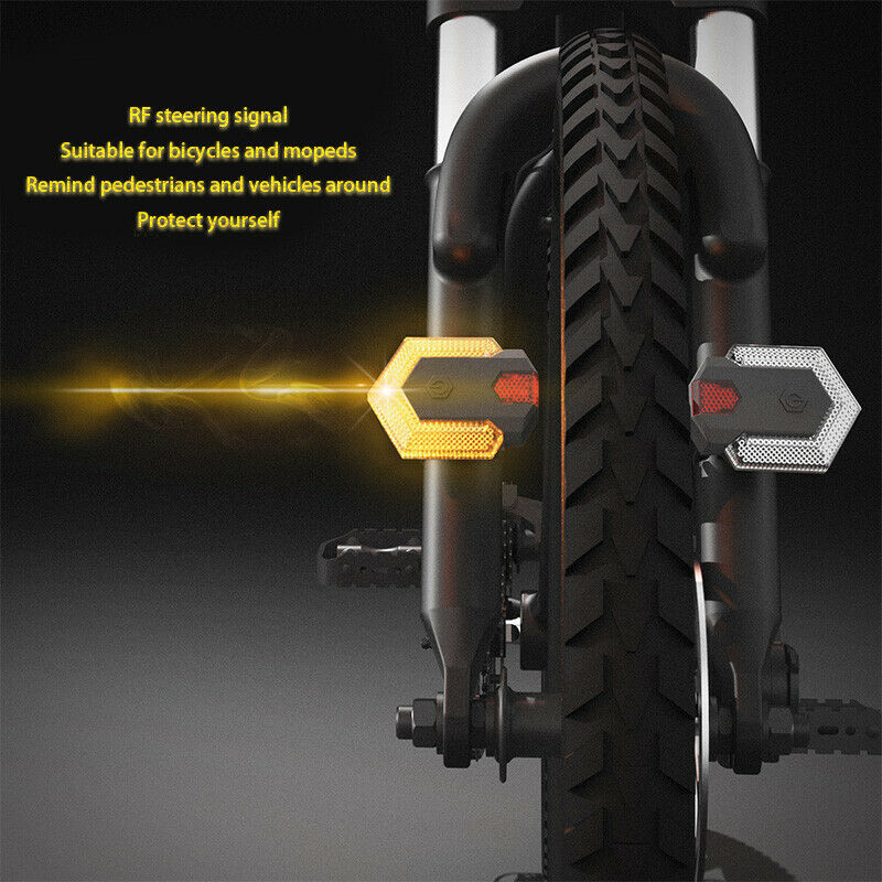 Wireless Cycling Safety Warning Bike Bicycle Tail Turn Signal Front Rear Light