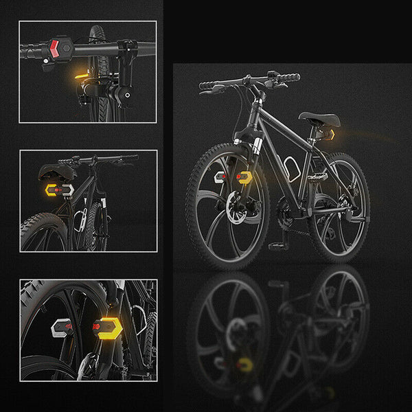 Wireless Cycling Safety Warning Bike Bicycle Tail Turn Signal Front Rear Light