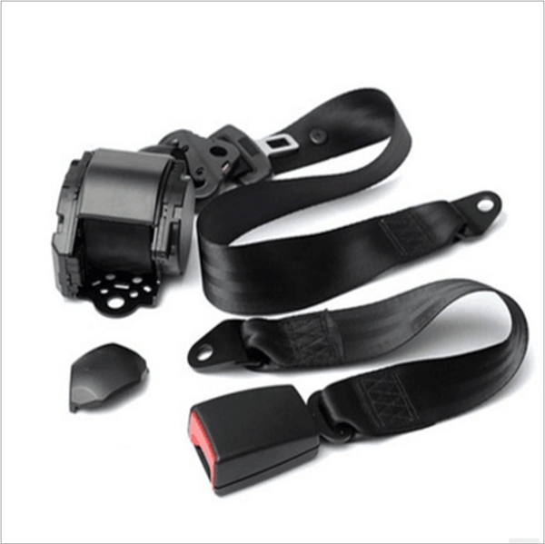 2X 3 Point Retractable Auto Car Vehicle Safety Diagonal Seat Belt Lap Straps Kit