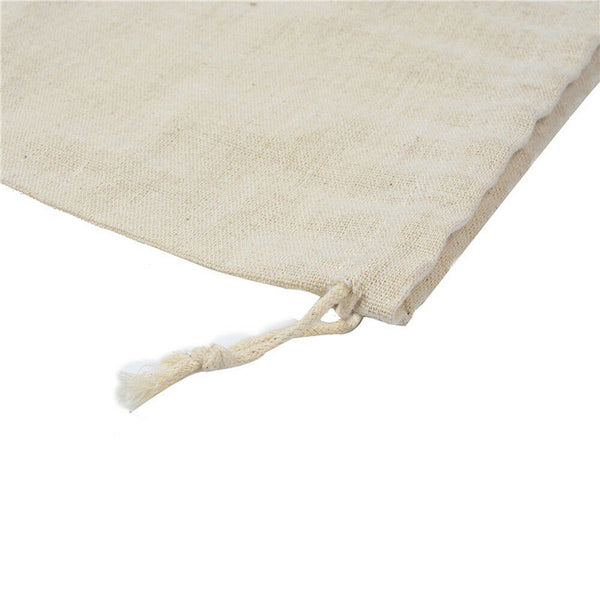 50 Beige Drawstring Bag Cotton Linen Jewelry Candy Gift Pouch Bags Travel Party