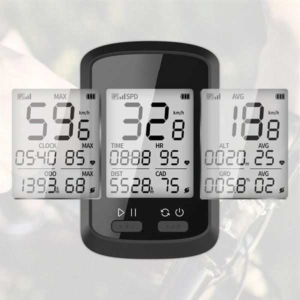 Waterproof GPS Bike Bicycle Cycling Speedometer Stopwatch Bluetooth LCD Display