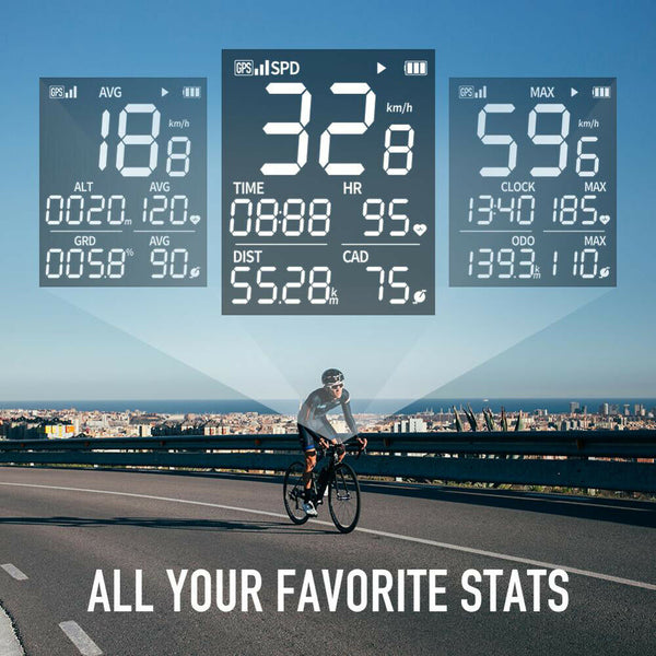 Waterproof GPS Bike Bicycle Cycling Speedometer Stopwatch Bluetooth LCD Display