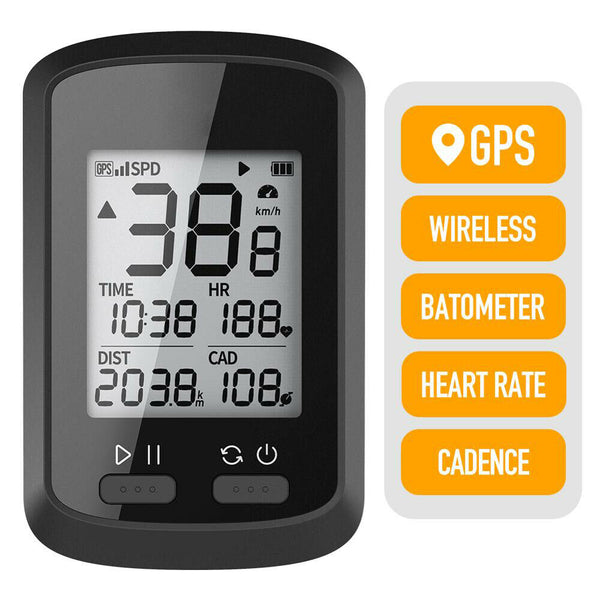 Waterproof GPS Bike Bicycle Cycling Speedometer Stopwatch Bluetooth LCD Display