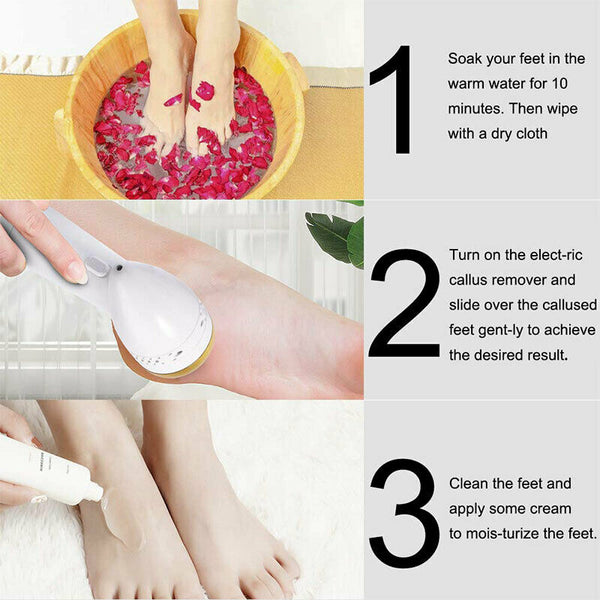 Powerful Electric Foot File Grinder Callus Dead Skin Remover Pedicure Scrubber
