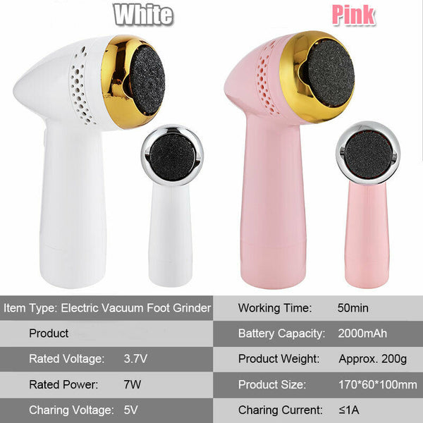 Powerful Electric Foot File Grinder Callus Dead Skin Remover Pedicure Scrubber