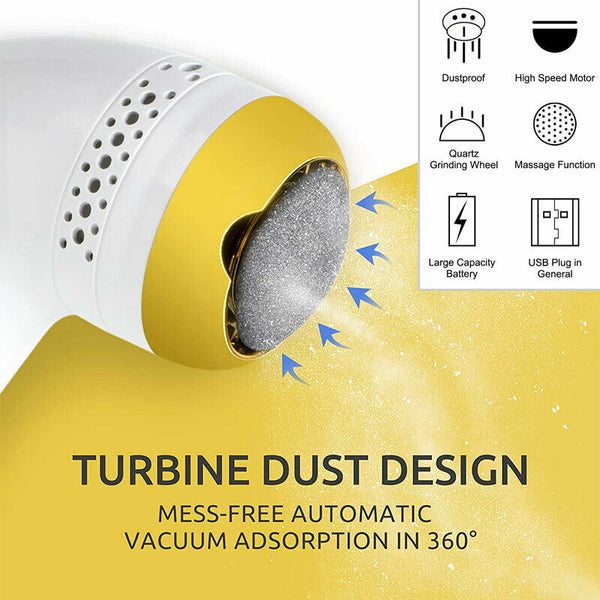 Powerful Electric Foot File Grinder Callus Dead Skin Remover Pedicure Scrubber