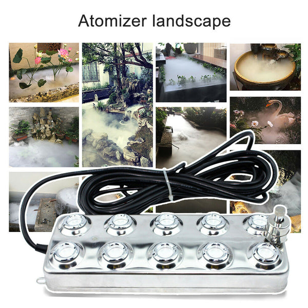 Mist Maker Fogger Humidifier Hydroponics Nebulizer Water Fountain Pond Atomizer