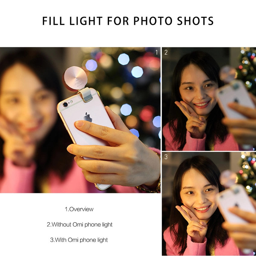 LED Selfie Flash Phone Camera Ring Light w/ clip For iPhone 6S PLUS HTC LG Samsung