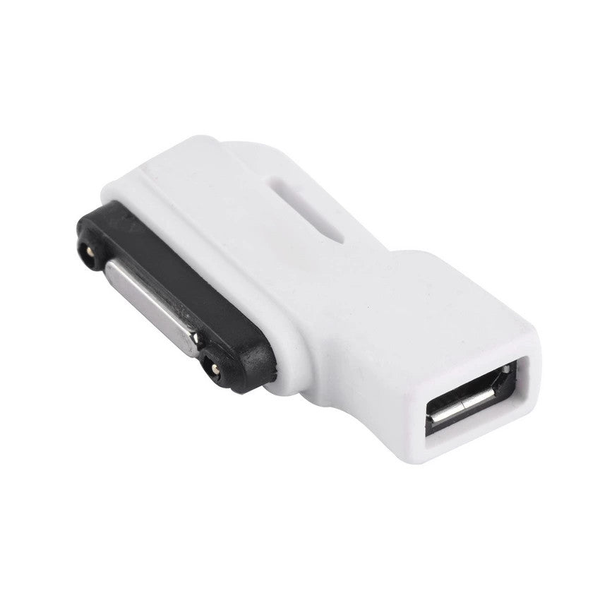 Micro USB to Magnetic Charging Charger Dock Adapter for Sony Xperia Z1 Z2 Z3 white