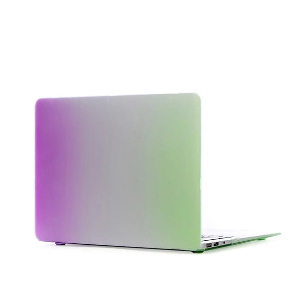 Colorful Rainbow Pattern Shell Case For Macbook Laptop Fashionable Gradient Color Green Purple Yellow