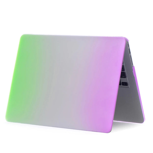 Colorful Rainbow Pattern Shell Case For Macbook Laptop Fashionable Gradient Color Green Purple Yellow