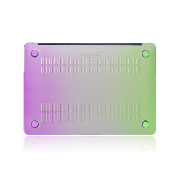 Colorful Rainbow Pattern Shell Case For Macbook Laptop Fashionable Gradient Color Green Purple Yellow