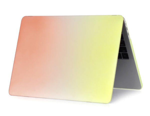 Colorful Rainbow Pattern Shell Case For Macbook Laptop Fashionable Gradient Color Green Purple Yellow
