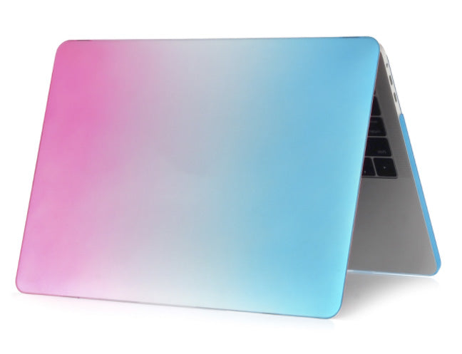 Colorful Rainbow Pattern Shell Case For Macbook Laptop Fashionable Gradient Color Green Purple Yellow