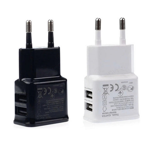 2A Dual 2Ports USB EU US Wall Charger Adapter for Samsung iPhone HTC MOTO