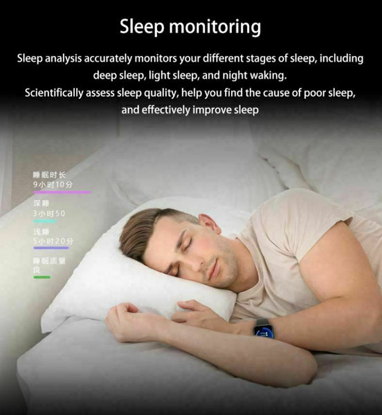 Smart Watch for iPhone iOS Android Phone Bluetooth Heart Rate Fitness Tracker