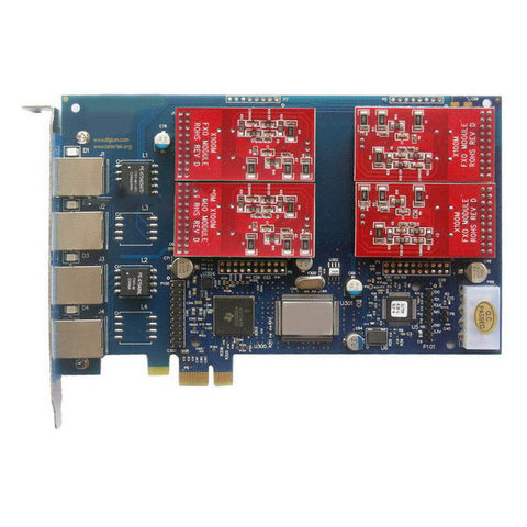 AEX410 4FXO Asterisk PCI Express PCIE Card for Elastix Trixbox VoIP PBX System