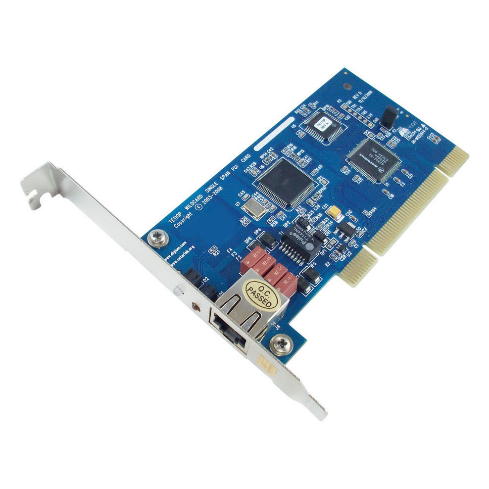 1 Port Channel E1 T1 J1 ISDN PRI PCI PC Card for Asterisk PBX VOIP IVR network
