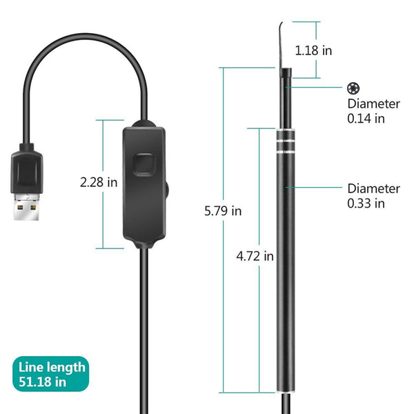 WiFi Ear Wax Inspection Clean Tool Camera Endoscope Earwax Monitor OTG Phone