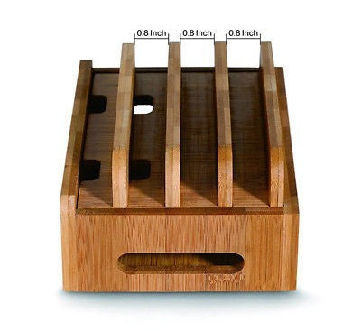Wooden Desktop Stand Holder Charger Docking Organizer Station For Phones Tablet