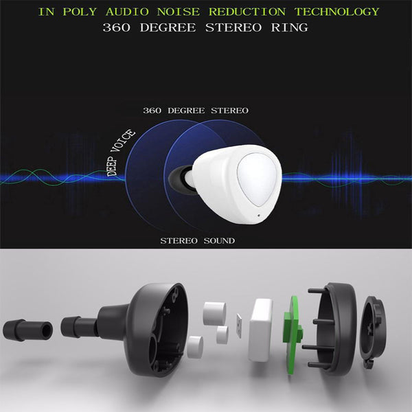 Premium No Cable Sound True Wireless Mini Headphones Stereo Headset for iPhone