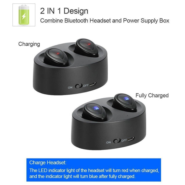 Premium No Cable Sound True Wireless Mini Headphones Stereo Headset for iPhone