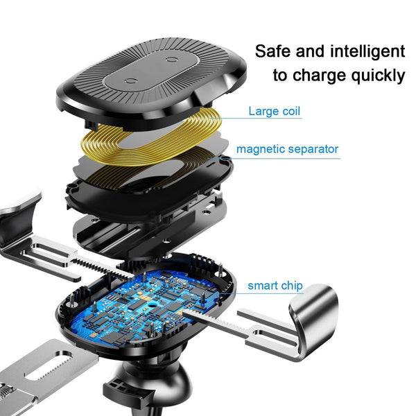 Car Mount Qi Wireless Charger For Samsung iPhone X 8 Plus S9 S8 Car Holder Stand