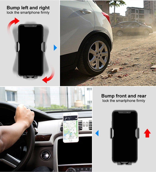 Car Mount Qi Wireless Charger For Samsung iPhone X 8 Plus S9 S8 Car Holder Stand