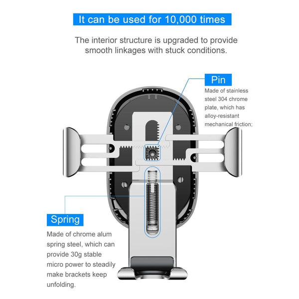 Car Mount Qi Wireless Charger For Samsung iPhone X 8 Plus S9 S8 Car Holder Stand
