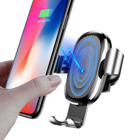 Car Mount Qi Wireless Charger For Samsung iPhone X 8 Plus S9 S8 Car Holder Stand