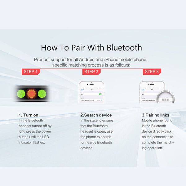 Waterproof Hand Free Bluetooth Headphones Headset Rechargeable Sports Earphone