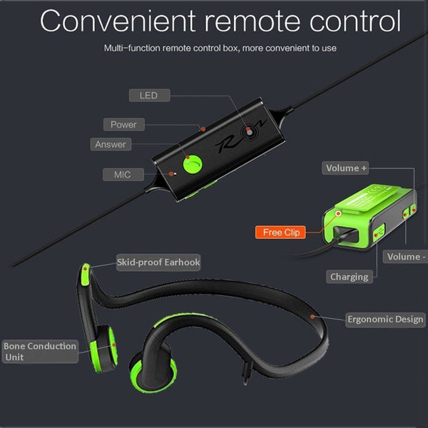 Waterproof Hand Free Bluetooth Headphones Headset Rechargeable Sports Earphone