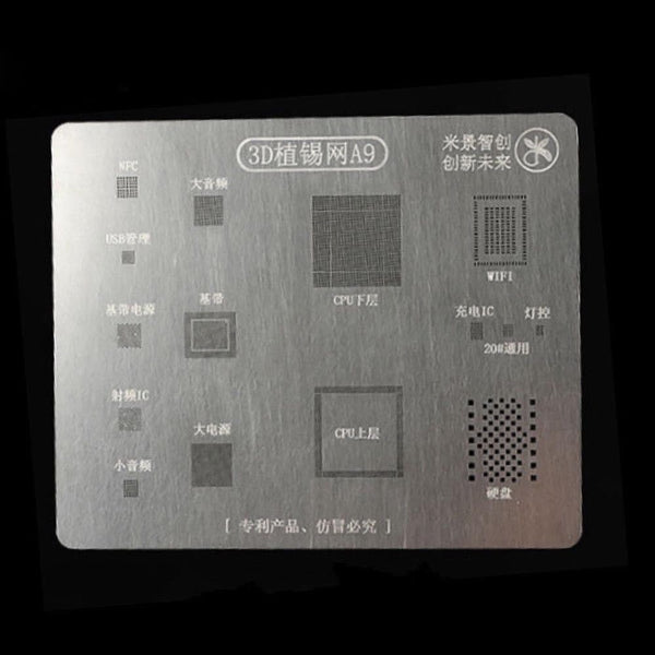 BGA Reballing Stencil Solder CPU IC Chip Tin Template for iPhone A8 A9 A10 A11