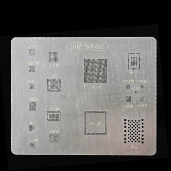 BGA Reballing Stencil Solder CPU IC Chip Tin Template for iPhone A8 A9 A10 A11