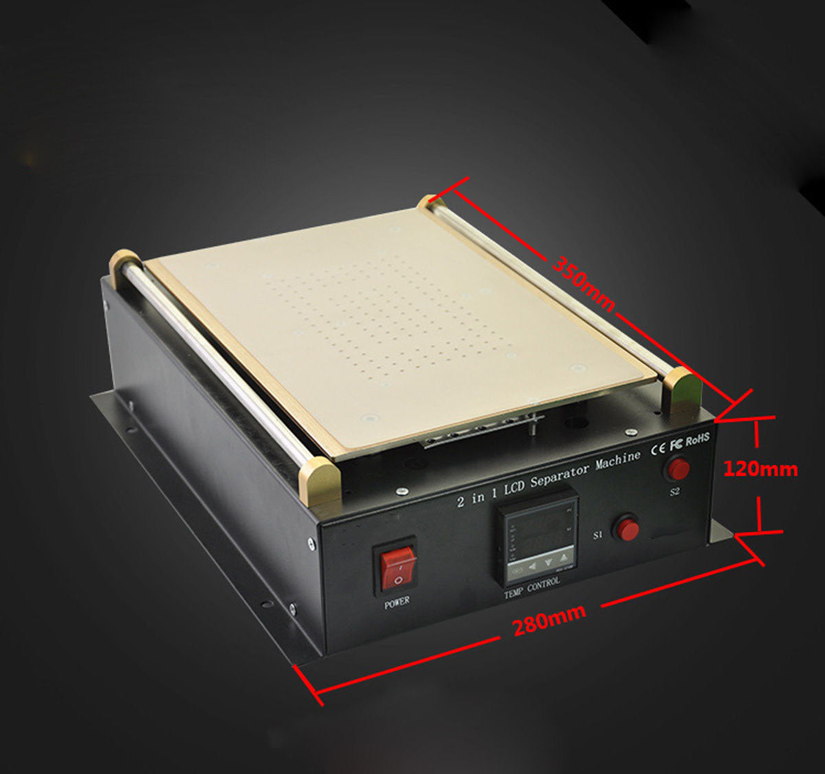 14" Dual Vacuum Pump LCD Glass Screen Heat Separator Machine For Cell Phone iPad