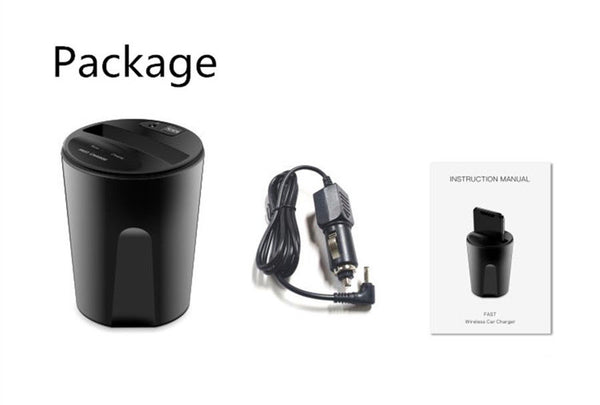 Qi Wireless Car Charger Cup Phone Mount Fast Charging Holder For iPhone X 8 7 6s