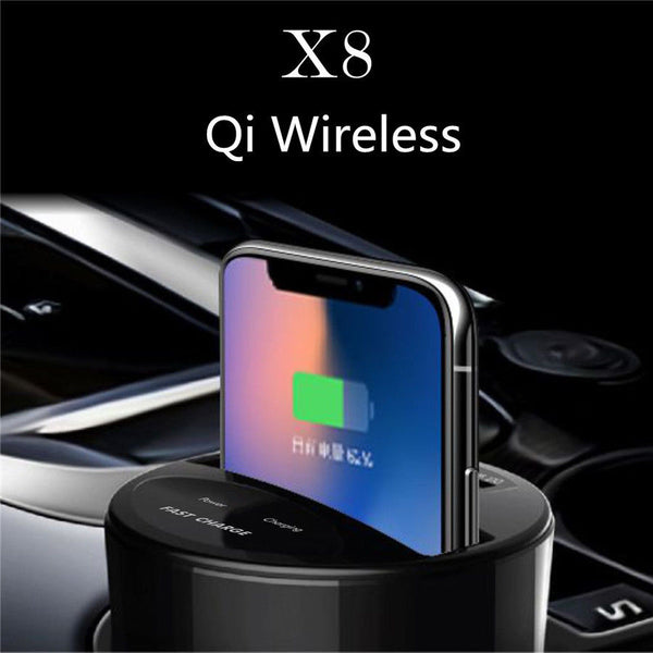 Qi Wireless Car Charger Cup Phone Mount Fast Charging Holder For iPhone X 8 7 6s